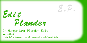 edit plander business card